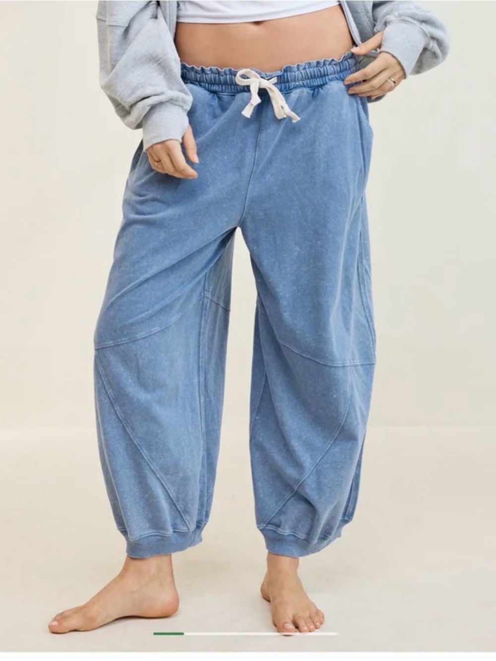 Aerie Womens Blue size Small  Baggy Barrel Jogger Pants Cotton